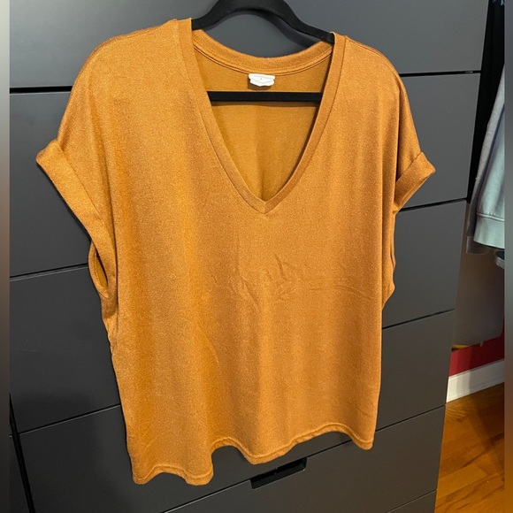 ModRef, szM, loose fit, worn once, short sleeved sweater, rusty orange - Picture 3 of 3